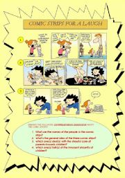 English Worksheet: COMIC STRIPS FOR A LAUGH