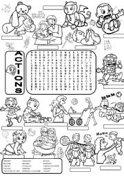 English Worksheet: Wordsearch ACTIONS