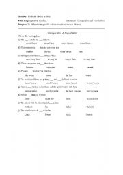 English Worksheet: comparatives