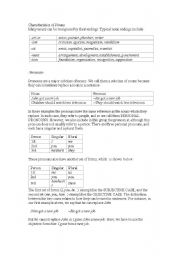 English worksheet: Characteristics of the noums