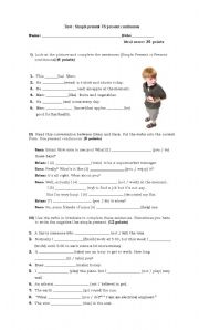 English Worksheet: Simple present vs present progressive tense