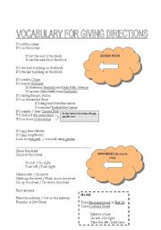 English Worksheet: Giving Directions Vocabulary -- Basic