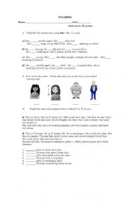 English worksheet: Descriptions