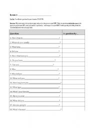 English Worksheet: Icebreaker: First Day of Class Activity