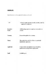 English Worksheet: job 