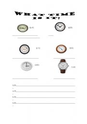 English worksheet: what time is it?