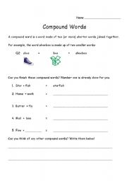 English worksheet: Compoun Words