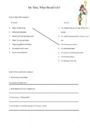 English worksheet: Giving Advice