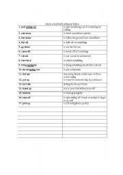 English Worksheet: some phrasal verbs