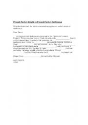 English Worksheet: present perfect vs present perfect continuous