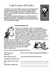 English Worksheet: Principles of Discipline