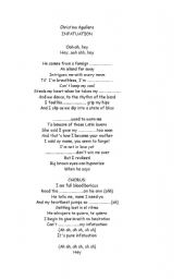 English Worksheet: Infatuation  Christina Aguilar  (gap filler listening exercise)