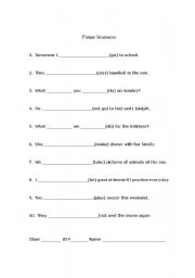 English Worksheet: Future Sentences