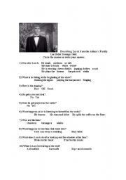 English worksheet: Describing Lurch from the Addams Family