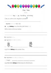 English Worksheet: -ing form