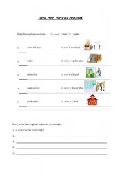 English worksheet: Jobs and places around
