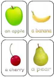 English Worksheet: Fruits Flascards