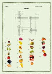Fruits - with answer key