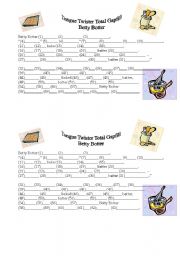 English worksheet: Total Gapfill - Betty Botter