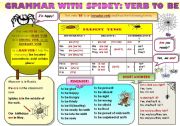 EASY GRAMMAR WITH SPIDEY! - VERB TO BE (present tense) - FUNNY GRAMMAR-GUIDE FOR YOUNG LEARNERS IN A POSTER FORMAT (part 11)