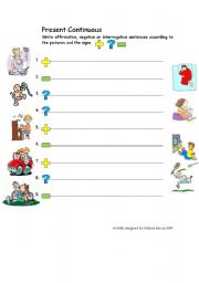 English worksheet: Present Continuous