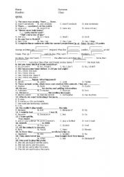 English Worksheet: QUIZ FOR PRE-INTERMEDIATE