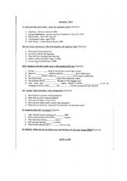 English worksheet: English test: simple past ; for-since