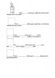 English worksheet: description of the simpson family