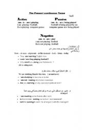 English worksheet: present continuous tense 