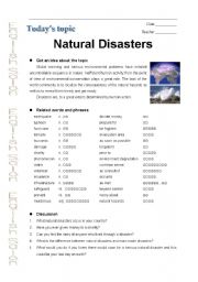 English Worksheet: natural disaster