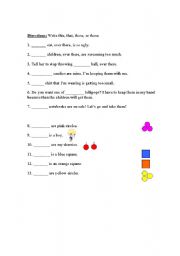 English worksheet: This, that, those, these