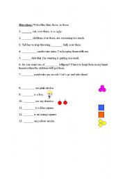 English Worksheet: This, that, those, these
