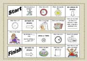 English Worksheet: Board Game - Time, Weather, Parts of the house ...