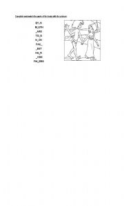 English Worksheet: parts of the body