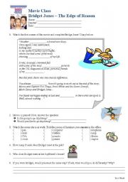 English Worksheet: Bridget Jones - The Edge of Reason