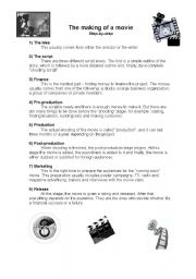 English Worksheet: Making a movie