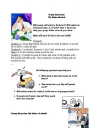 English Worksheet: Life in the future - group discussion part 1