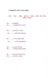 English worksheet: Present forms