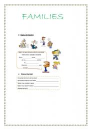 English worksheet: FAMILIES