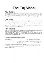 English worksheet: Reading comprehension exersice