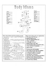 English Worksheet: Body Idioms