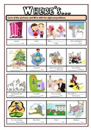 Prepositions of place (2 pages ws)