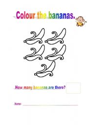 English worksheet: Colour the bananas