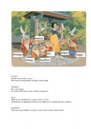 English Worksheet: Snow White and the Seven Dwarfs