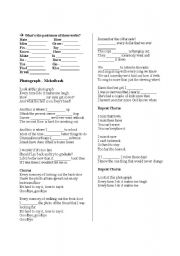 English Worksheet: Song - Nickelback (simple past)