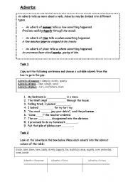 English Worksheet: Adverbs