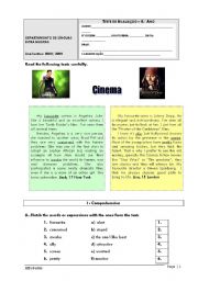 English Worksheet: Cinema