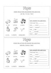 English Worksheet: Toys