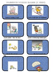 English Worksheet: passive voice cards for game