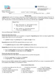 English Worksheet: phrasal verbs